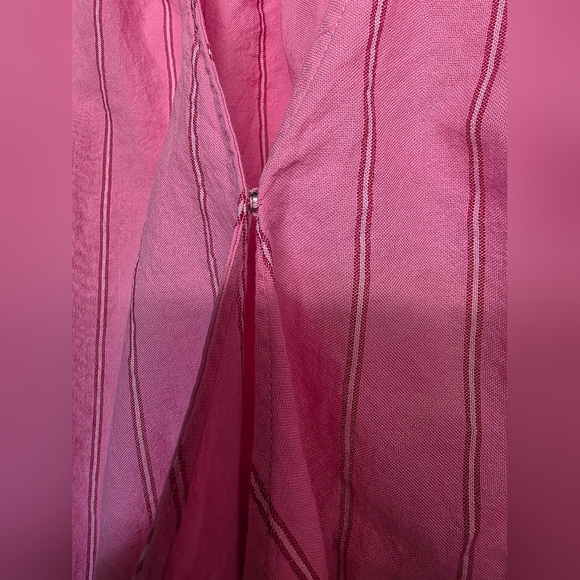 Madewell / Pink Crossover Wrap Blouse with Tie Detail - Picture 3 of 8